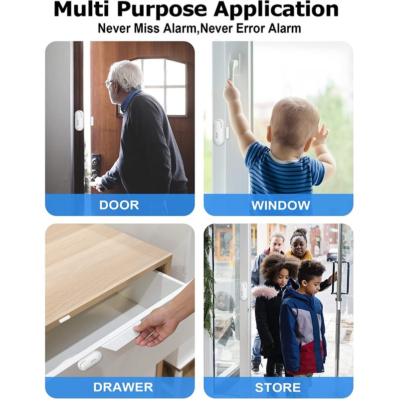 DAYTECH Door Alarm Sensor Volume Adjustable Door Open Sensor Chime