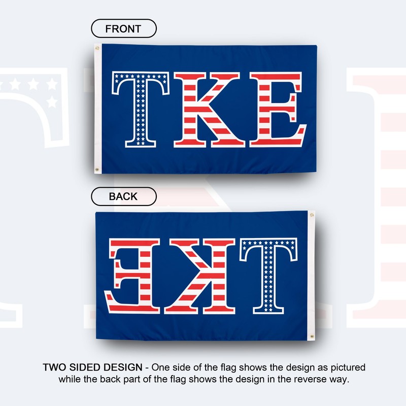 Scotty Tau Kappa Epsilon TKE USA Pattern Letter Flag 3'