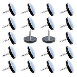 24 Pack Chair Glides, Nail On Chair Gliders (3/4 Inch Diameter), Teflon Chair Glides for Hardwood Floor, Carpet, Wooden Furniture, PTFE (Teflon) Furniture Leg Moving Pads（19mm