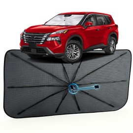 Car Windshield Sun Shade for Nissan Rogue 2021-2026 –[Reflective Coated Fabric] Sunshade Umbrella for Front Window, Car Shades Sun Visor Keep Car Cool and Protects Interior, 1:1 Exact Fit
