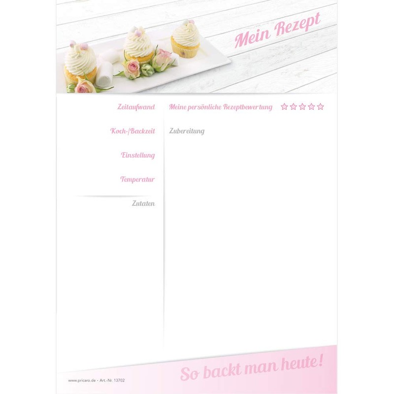 PRICARO A5 Cupcake Recipe Pad (Pack of 3)