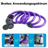 Anweller Bicycle Lock Fingerprint, 1.5 m Cable Lock, Waterproof, Portable