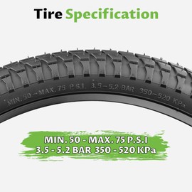 MAKELEN 20x1.95 / 20x2.1 / 20x2.25 Bike Tires High-Durability Replacement Tires for BMX, Freestyle, and Trick Bikes (Black(2 Tires&2 Tubes), 20x2.25 inch)
