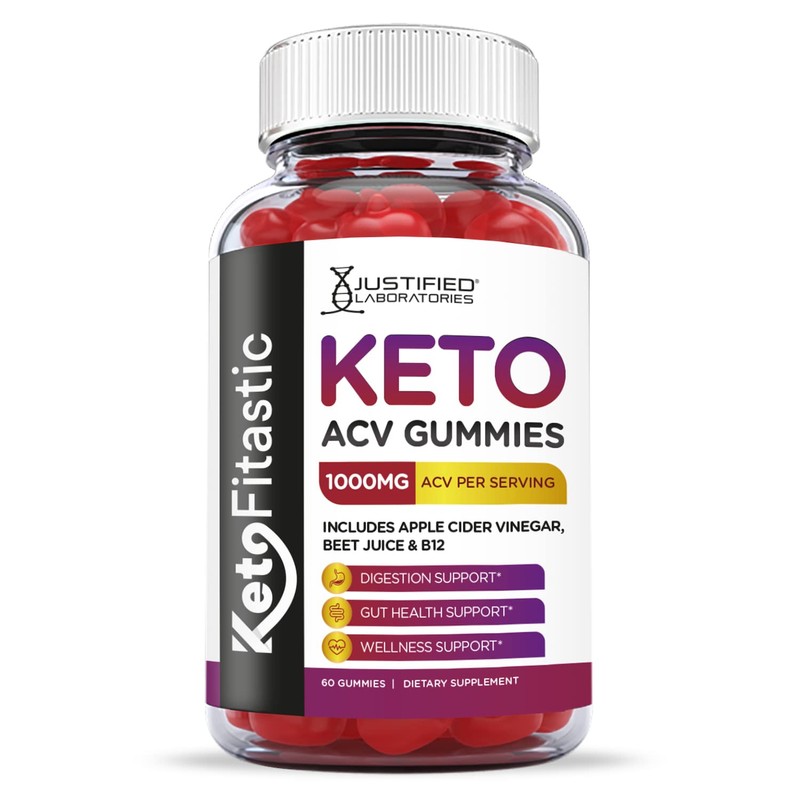 Justified Laboratories (2 Pack) Ketofitastic Keto Gummies 1000MG ACV with
