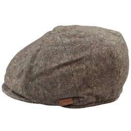 TruClothing.com 8 Panels Baker Boy Hat Shelby Hat Wool Vintage Tweed Brown Grey Razor, brown