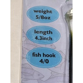 Joe Baggs 5 Joe Baggs Sand Eels 4.25" 5/8 oz. GREEN EEL COLOR DISC.FOR 2+ Packs