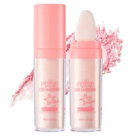 Hocossy Highlighter Powder Stick, 3 Colours Polvo De Hadas Glitter Patting Powder, Body Brightening Shimmer Sparkle Patting Powder for Face Eyes Lips Hair Body Glow Cosmetics