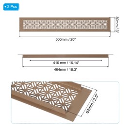 PATIKIL 20 x 3 Inch Door Air Vent Cover, 2 Pcs Heavy Duty Aluminum Grille Ventilation Cover Louvered with Mounting Screws for Cabinet Wardrobe Door, Brown