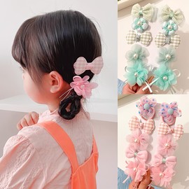 Multi-color super fairy bow flower fabric children's hairpin hair-friendly bangs clip for girls ponytail braid princess hairpin hair accessories