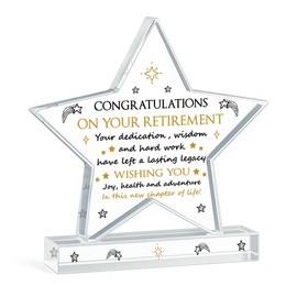 Red Ocean Retirement Gifts for Women Men Unique Acrylic Star Plaque Happy Retirement Gifts For Mum Dad Nan Grandad Colleagues Teacher Friend Nurse Coworkers