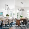 LMSOD Modern Black 6-Light Linear Chandelier, E12 Base, Adjustable Chain