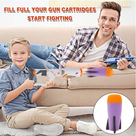 EKIND 10-Pack Mega Missile Refill for Toy Rocket Launcher, Foam Ammo Compatible for Nerf N-Strike Elite Series (Purple)
