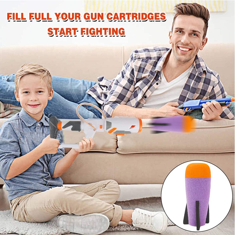 EKIND 10-Pack Mega Missile Refill for Toy Rocket Launcher, Foam