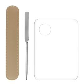 PPhtony 1set Plastic Makeup Mixing Palette and Spatula Cosmetic Palette Foundation Palette For Nail Art Eye Shadow Lipsticks Mixing Makeup Tools Makeup Applicator Kit (3.94x5.83inch)