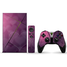 MightySkins Skin Compatible with NVIDIA Shield TV (2017) wrap Cover Sticker Skins Purple Hearts