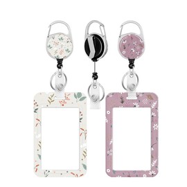 NEO+ 2 Pack Retractable Keychain, Retractable Lanyard, Keyring with 29.5”/75cm Cord and ID Badge Holder with Key Chain for Office School Outdoor