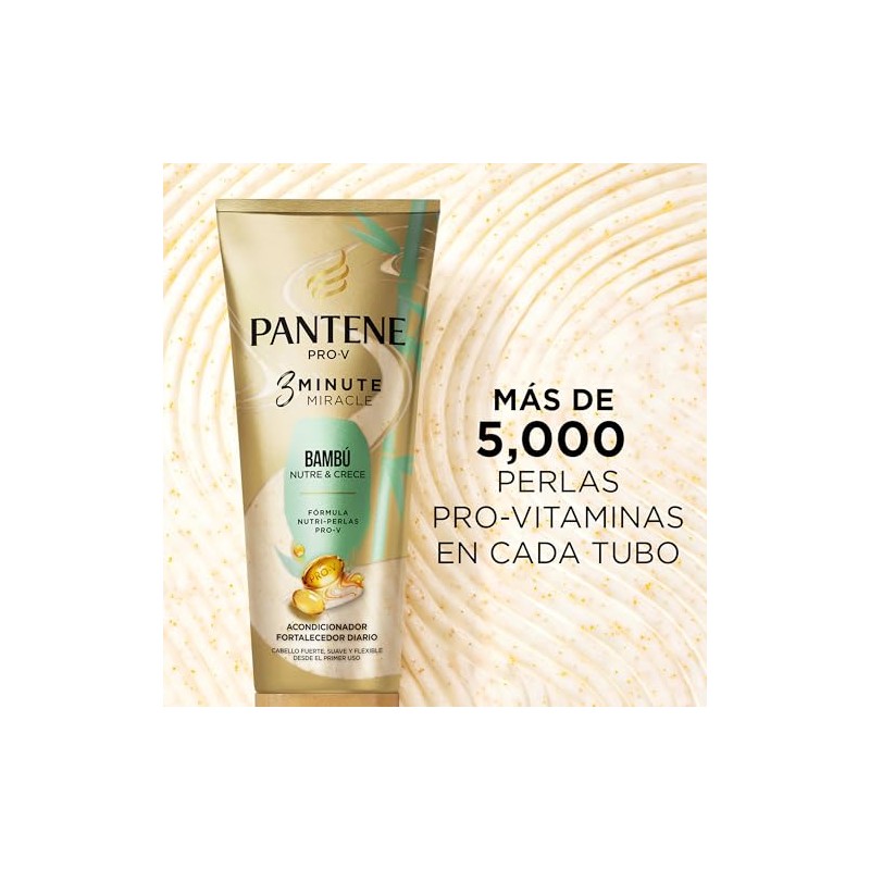 Pantene Acondicionador Bambú Nutre Crece Minute Miracle Cabello Uso Diario