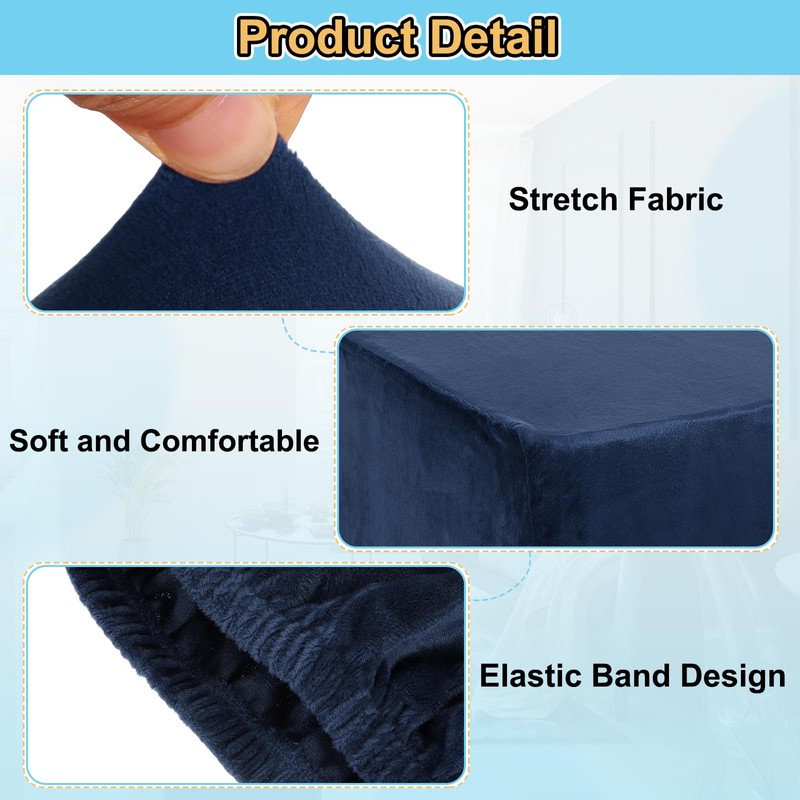 sourcing map Square Foot Stool Cover Footrest Slipcover with Elastic
