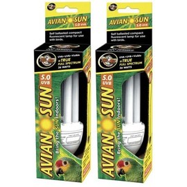 (2 Pack) Zoo Med AS‑C5 Avian Sun 5.0 Compact Florescent Bulb, 26-Watt