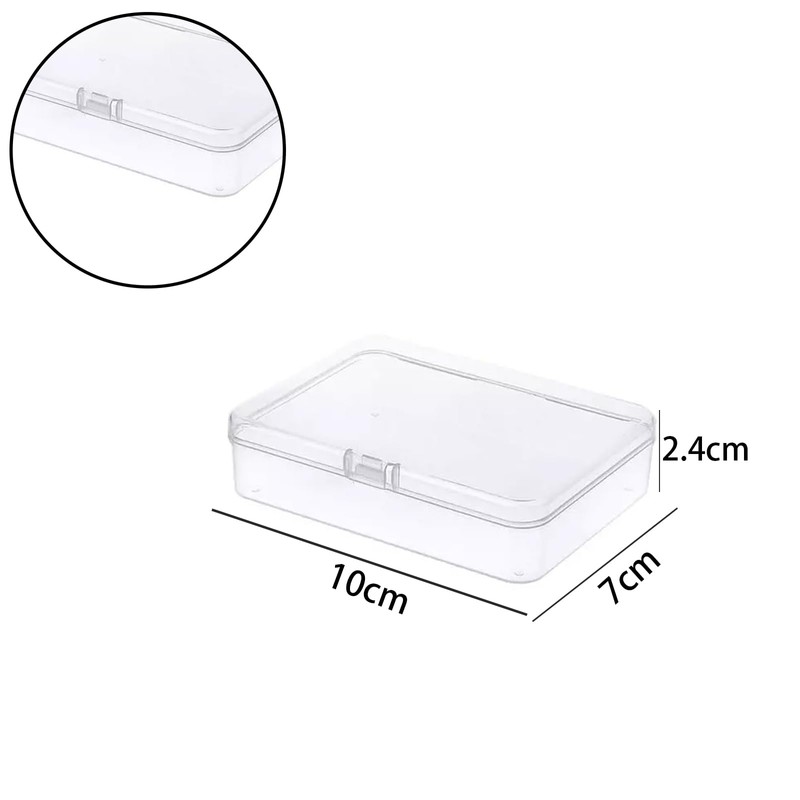Leliafleury 10x7x2.4cm Transparent Plastic Organizer, 5Pcs Empty Mini Rectangular Storage