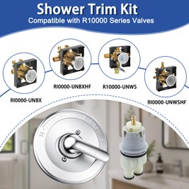 Replacement for Delta Classic 13/14 Series Single-Function Handle Trim Kit, Fit for Delta Shower Rough-in Valve R10000 Series, H79 Shower Handle, Chrome (RP46074 Cartridge Included)