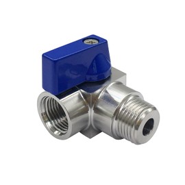 Fitvell Stainless Steel 1/2" NPT Male to Female Mini Ball Valve 90 Degree Shut Off Valve