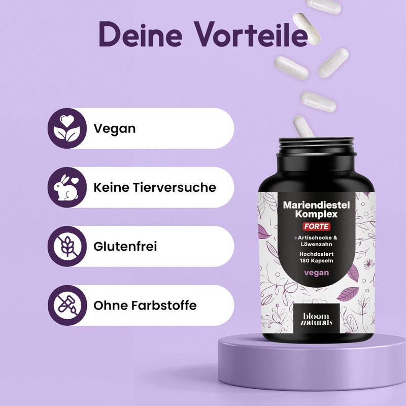 Milk Thistle Artichoke Dandelion Complex High Dose - 180 Capsules