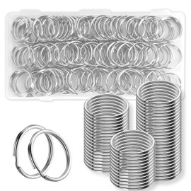 120 Pcs Keyring Rings Split Keyrings, 25mm Key Ring Hoops, Heavy Duty Key Rings Hoops Metal Split Ringsfor Keyrings DIY Arts and Crafts Making or Home Keys Organization