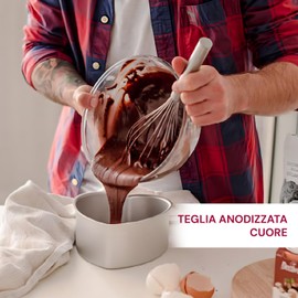 Avilia Backform aus eloxiertem Aluminium in Herzform, 35 x 7,5 cm – strapazierfähige und antihaftbeschichtete Oberfläche, ideal für die Zubereitung von Kuchen und Desserts – ideal für jede