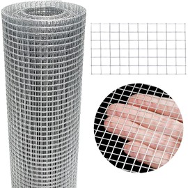 Hardware Cloth 8'' x 10' 1/4 in Galvanized Wire Mesh Roll (23 GA) Chicken Wire Fence Roll for Chicken Pen/coop Fences, Screen mesh, Rabbit/Snake Fences, Poultry enclosures, Handicraft Making, etc.