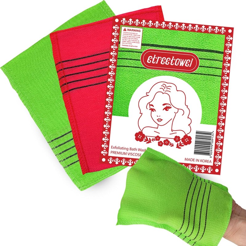 Mantones de baño exfoliantes asiáticos etreetowel etreetowel6 paquete de 6