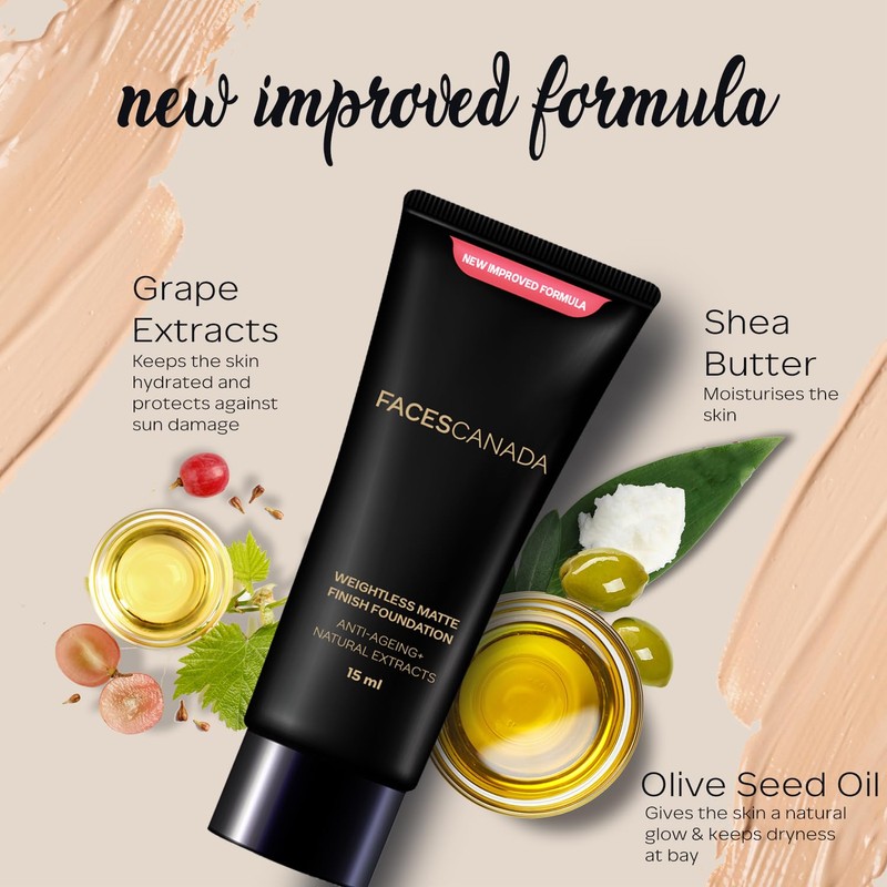 Faces Canada Weightless Matte Finish Foundation | Lightweight Full Coverage