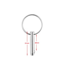 2 Pack Quick Release Pin, Diameter 3/16"(4.8mm), Overall Length 2"(51mm), Usable Length 1-1/2"(38mm), Full 316 Stainless Steel, Bimini Top Pin, Marine Hardware
