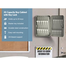 BARSKA 48 Position Key Safe, Beige, 7" x 3" x 10"