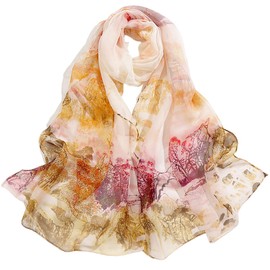 FAIRYGATE Schal Damen Seidentuch Tücher Stola Tuch Damen Frühling Halstuch in Zartem Creme Kopftuch Seidenschal Elegante Schals 39013