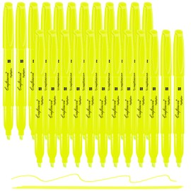 craftinova Yellow Highlighters 24 Count, Chisel Tip Highlighter Bulk, Dry Quickly, Perfect for Students Adults Highlighting, Organizing, Coloring in Classroom, School, Office