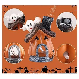 LOYEH Cartoon Pumpkin House Set, 5 in 1 Resin Aquarium Decoration Simulated Ornament Hiding for Fish Shrimp