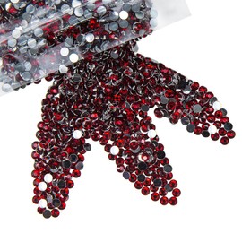 qiipii 5000PCS 4mm Crystal Dark Red Resin Rhinestones for Crafting Siam Red Flatback Stones Bulk SS16 Ruby Diamonds Crystals Gems Charms for Nails Face Eyes Makeup Tumblers Bottles DIY Crafts Shoes