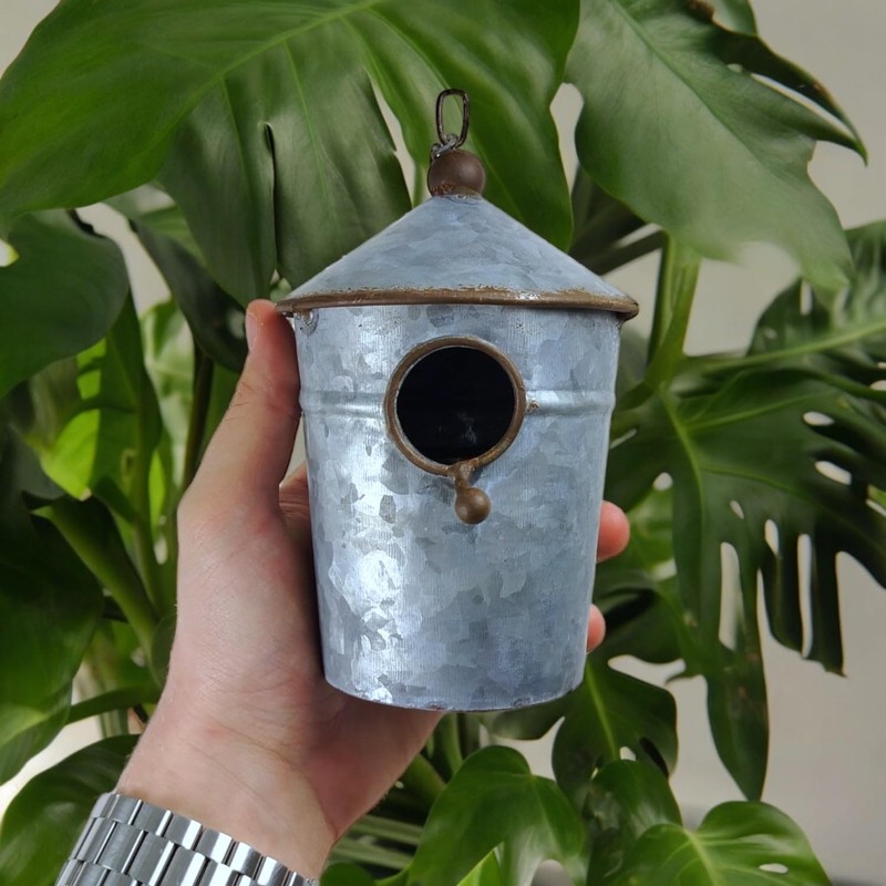 Small Nest Box for Birds Bird House Made of Zinc