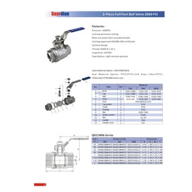 1/4" 316ss 2000PSI 2 PC Full Port Ball Valve