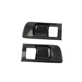 Korlot Carbon Fiber Front Side Door Handles Bowl Cover Trim for 2014-2021 Toyota Tundra