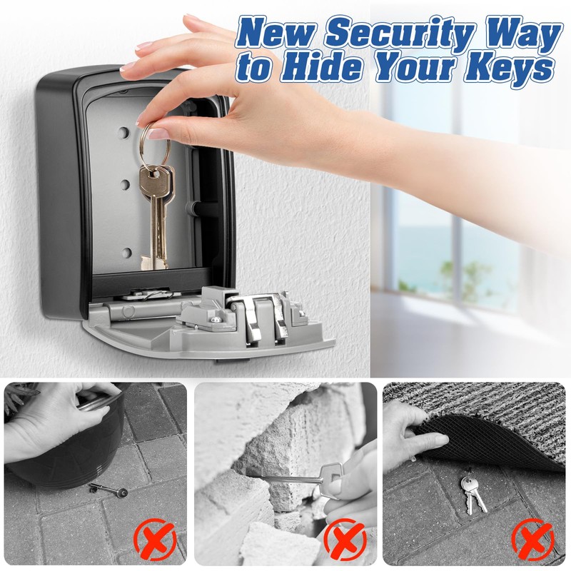 Key Safe Wall Mounted BTNEEU Key Safe Large for Keys,
