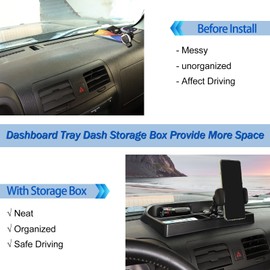 Fgtagtal Compatible with Hummer H3 2005-2009 Dash Multi-Mount Phone Holder Storage Tray, Dashboard Storage Box Container Coin Key Card Sunglass (Clamping Arms Holder - Style A)