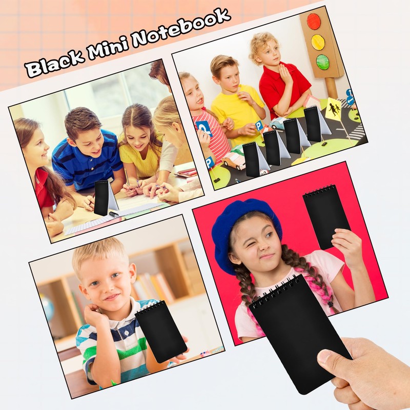 80 Pcs Mini Spiral Notebooks Bulk Black Pocket Notepads 3