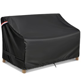 KylinLucky Waterproof Outdoor Loveseat Cover 52×35×35 Inch - 420D Oxford Fabric, All-Weather Patio Sofa Protector with Way Air Vents & Windproof Straps, Sunproof Black