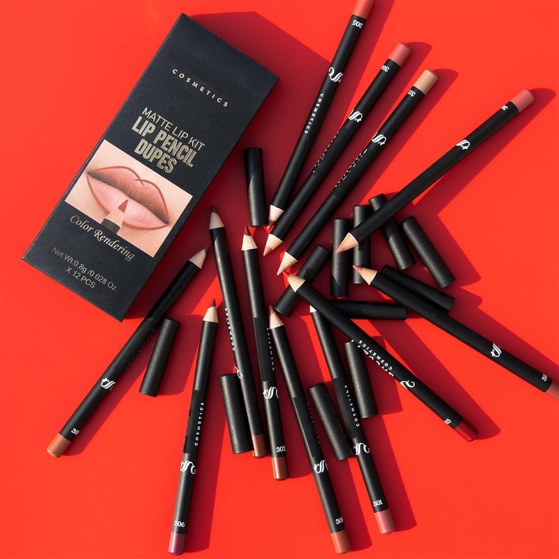 Juego de 12 delineador de labios, delineador labios de Larga