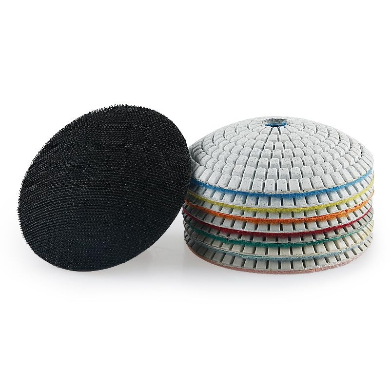 LOZLIN 8-Piece 5/8-11 Thread Curved Diamond Polishing Pad Set with
