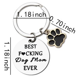 Dog Mom Christmas Birthday Gifts for Women Girls Best Fucking Dog Mom Ever Keychain for Dog Lovers Gifts for Women Pet Lover Dog Themed Gift for Dog Lover Best Mom Ever Keyring for Dog Pet Owners