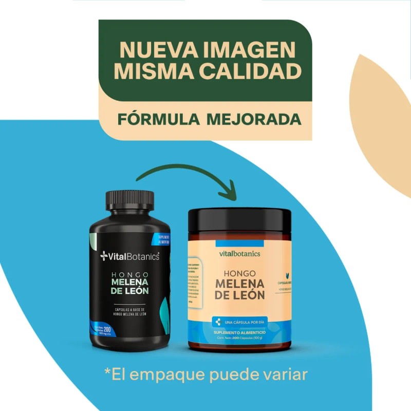 Hongo Melena De Leon Nootropico 200 Capsulas | Vitalbotanics