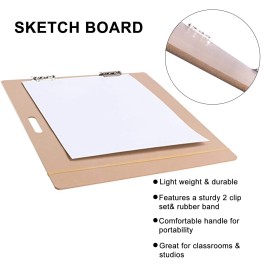 Vencer 18" x 24" Artist Sketch Tote Board,Drawing Board with Clips and Handle for Cl...